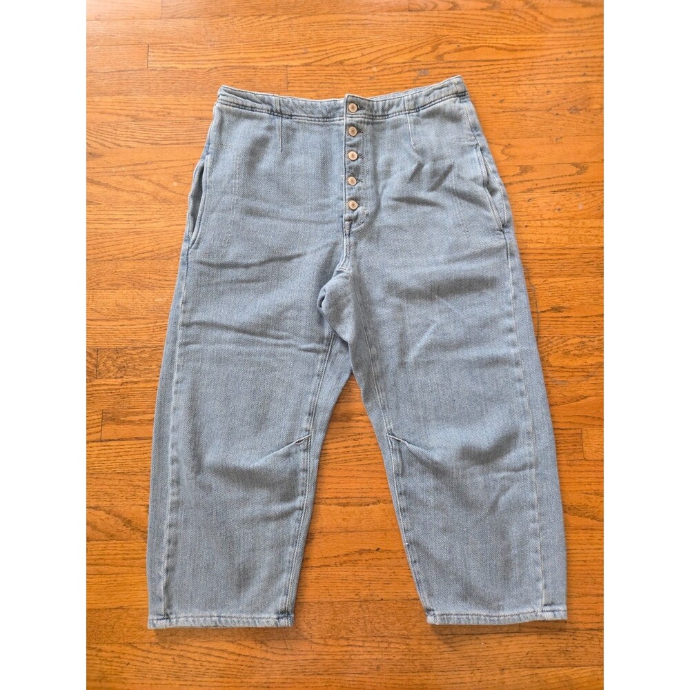 Free People We The Free Osaka Mid Rise Barrel Jeans Size 32 Women's